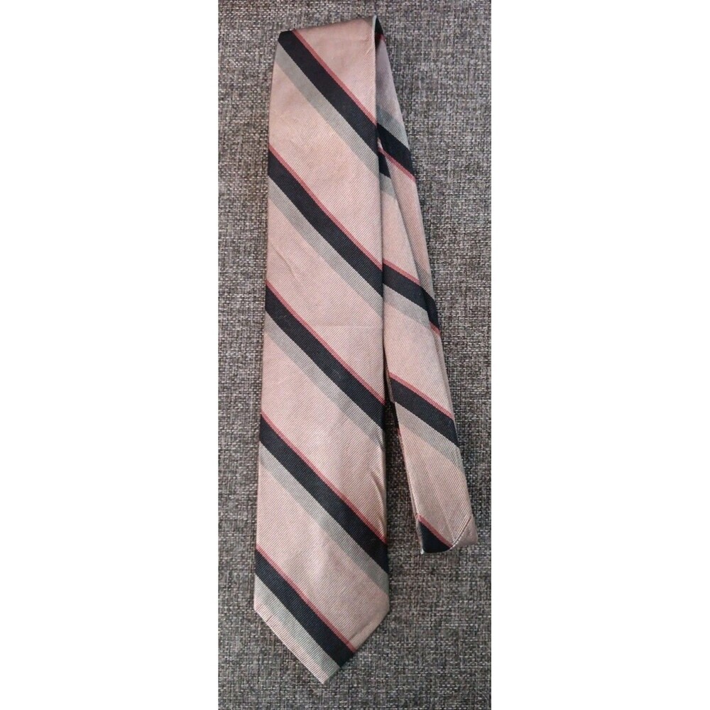Tie 70s 80s 90s Y2K New Vintage Mark Shale Silk Brown Black 3.25 Wide 58 Long